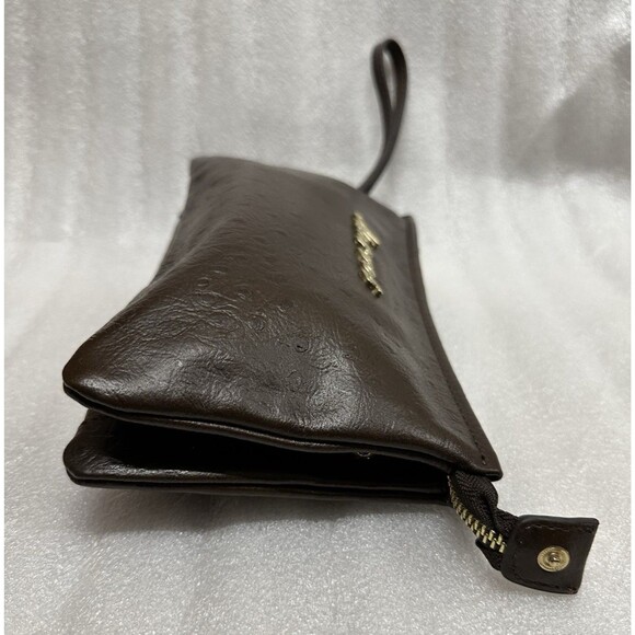 WB Cow Leather Collection Marvos brown leather wristlet zip closure - Picture 6 of 16